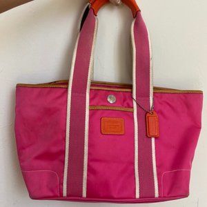 Vintage Hot Pink + Orange Coach Tote